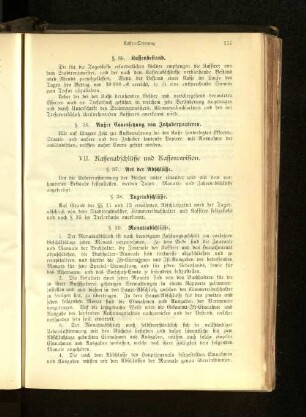 VII. Kassenabschlüsse und Kassenrevision.