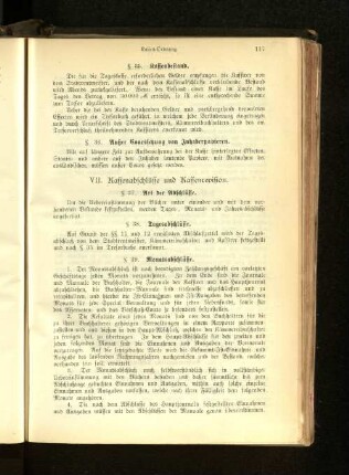 VII. Kassenabschlüsse und Kassenrevision.