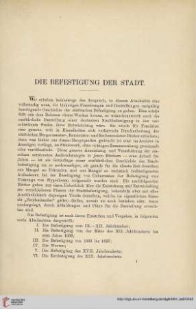 Die Befestigung der Stadt