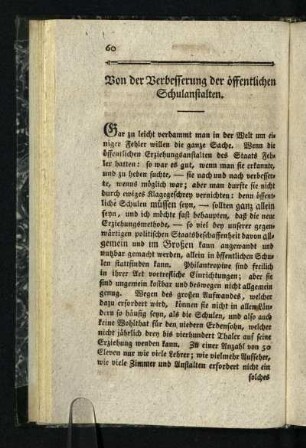 Von der Verbesserung der oeffentlichen Schulanstalten