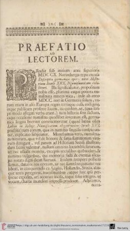Praefatio ad Lectorem