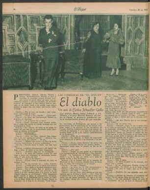 El diablo : Las comedias de "El Hogar". - Un acto.