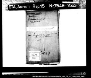 Das Gesuch des Amtes Friedeburg um staatliche Unterstützung zur Herrichtung des Weges von Reepsholt nach Upschört