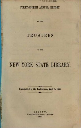 Annual report, 44. 1862, 8. Apr.