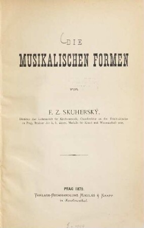 Die musikalischen Formen
