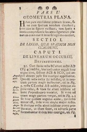 Caput I. De Linearum Occursu. Definitiones.