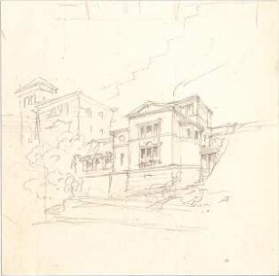Bühlmann, Josef; Haus erhöht zur Straße - Perspektive