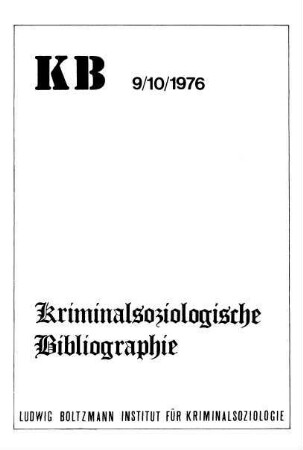 Kriminalsoziologische Bibliografie