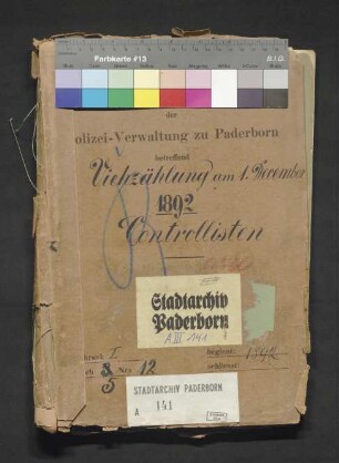 Viehzählung am 01.12.1892, Kontrolllisten