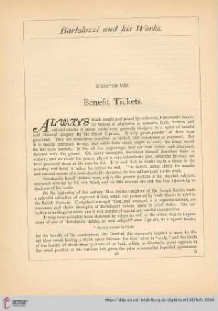 Chapter VIII. Benefit Tickets