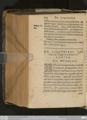 De Liquoribus. Qui Vulgo Botarge & Caviaro Dicuntur. Tit. XXV. & Ultim.