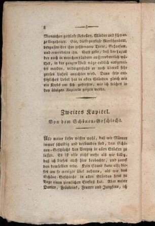 Zweites Kapitel. Von dem Schönen-Geschlecht.
