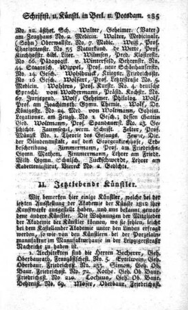 II. Jetztlebende Künstler
