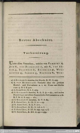 Erster Abschnitt. Vorbereitung