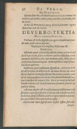 De Verbo, Tertia Dictionum Specie.