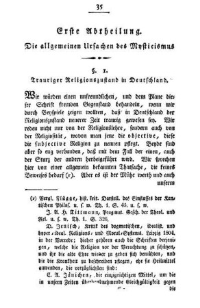 §. 1. Trauriger Religionszustand in Deutschland.