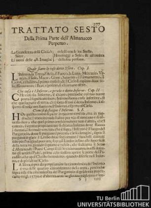 Trattato Sesto Della Prima Parte dell'Almanacco Perpetuo.