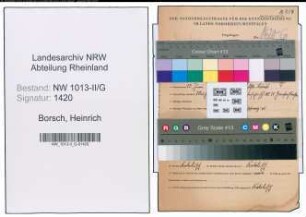 Entnazifizierung Heinrich Borsch , geb. 10.06.1921 (Arbeiter)