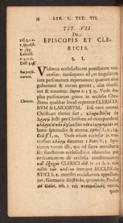 Tit. VII De Episcopis Et Clericis.