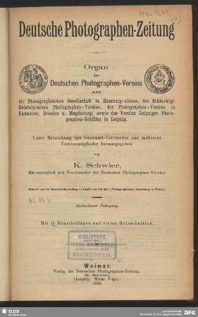 16.1892: Deutsche Photographen-Zeitung : Organ d. Deutschen Photographen-Vereins ..