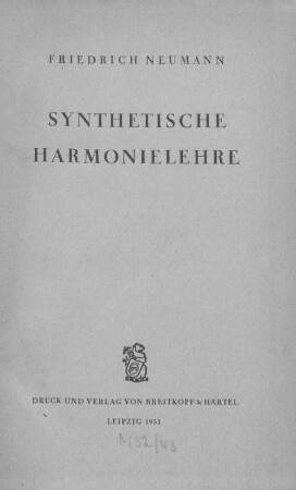 Synthetische Harmonielehre