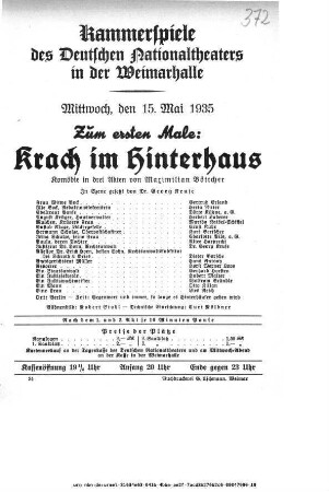 Krach im Hinterhaus