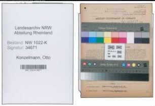 Entnazifizierung Otto Konzelmann , geb. 09.12.1910 (Reichsbahnrat)