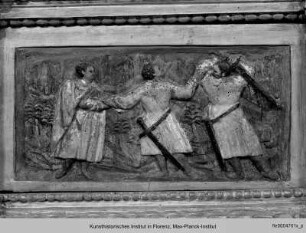 Altar des Heiligen Heliodor : Szenen aus dem Leben des Heiligen Martin : Der Heilige Martin wird von Briganten überfallen