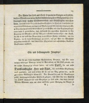 13-16, Edle und hoffnungsvolle Jünglinge!