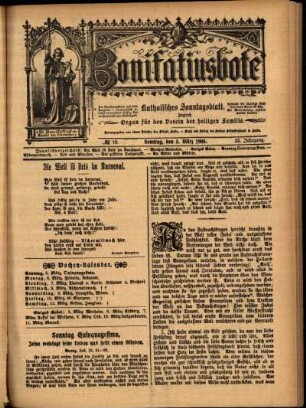 Erste Ausgabe vom Sonntag, den 05. März 1905.