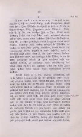 V. Künd und zu wissen sey hiermit männiglich, daß ...