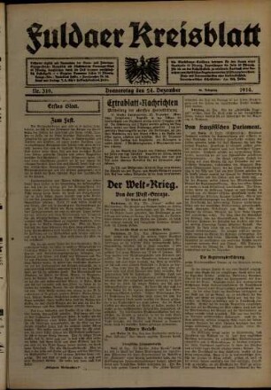 Ausgabe vom Donnerstag, den 24. Dezember 1914.