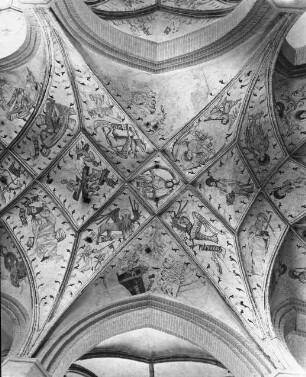 Herzberg (Elster), Marienkirche, Gewölbemalerei, Mittelschiff, 2. Joch; bis zum 15. Jh. St. Nikolai