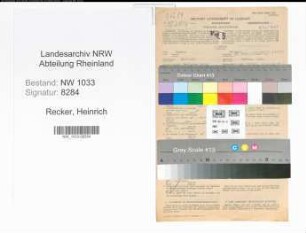 Entnazifizierung Heinrich Recker , geb. 21.06.1913 (Polizeibeamter)