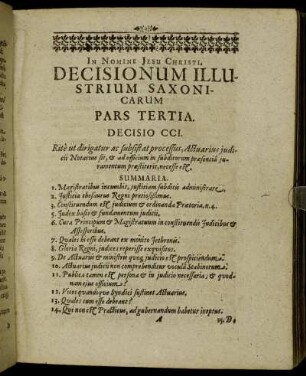 Decisio CCI. - Decisio CCV.