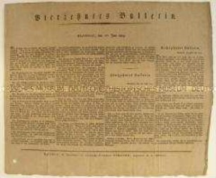 14. Armee-Bulletin über den Verlauf der Kriegshandlungen gegen Napoleon; Ebersdorf, 1. Juni 1809