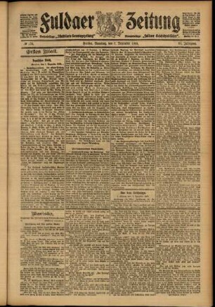 Erste Ausgabe vom Samstag, den 02. Dezember 1905.