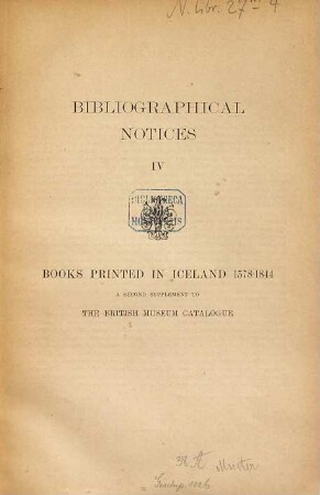 Bibliographical Notices, IV