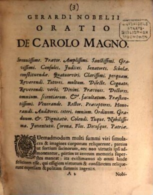 Oratio de Carolo Magno