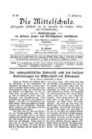 Der naturgeschichtliche Unterricht nach den heutigen Anforderungen der Wissenschaft und Pädagogik