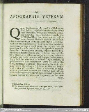 De Apographis Veterum