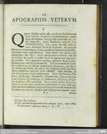 De Apographis Veterum