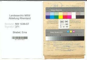 Entnazifizierung Erna Strabel , geb. 10.04.1903 (Postassistentin)