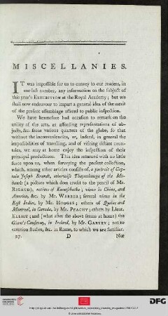 Miscellanies