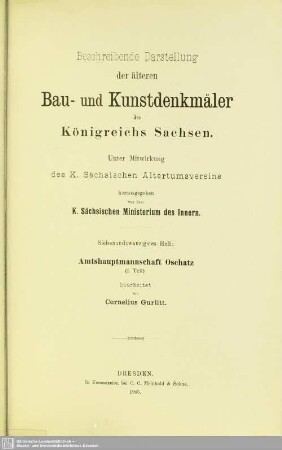 27: Amtshauptmannschaft Oschatz (I. Teil)