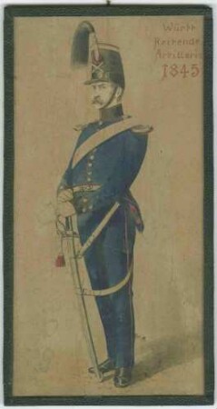 Soldat der Württ. Reitenden Artillerie 1845 in Uniform mit Mütze