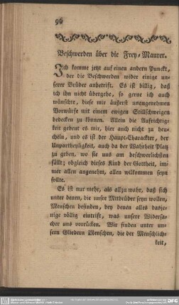 Beschwerden über die Frey-Maurer