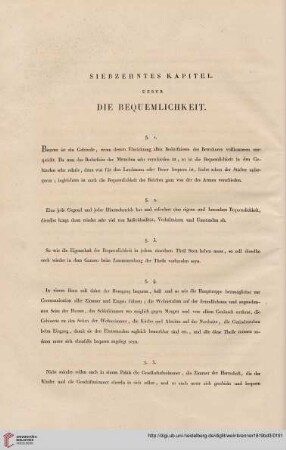 Siebzehntes Kapitel: Die Bequemlichkeit