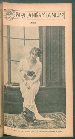 Modas - Traje de noche, de satín blanco y tul [...] - [Fotografía] : Para la niña y la mujer