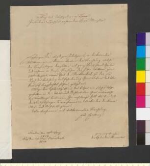 Brief von Henschel, Gebrüder an Goethe, Johann Wolfgang von